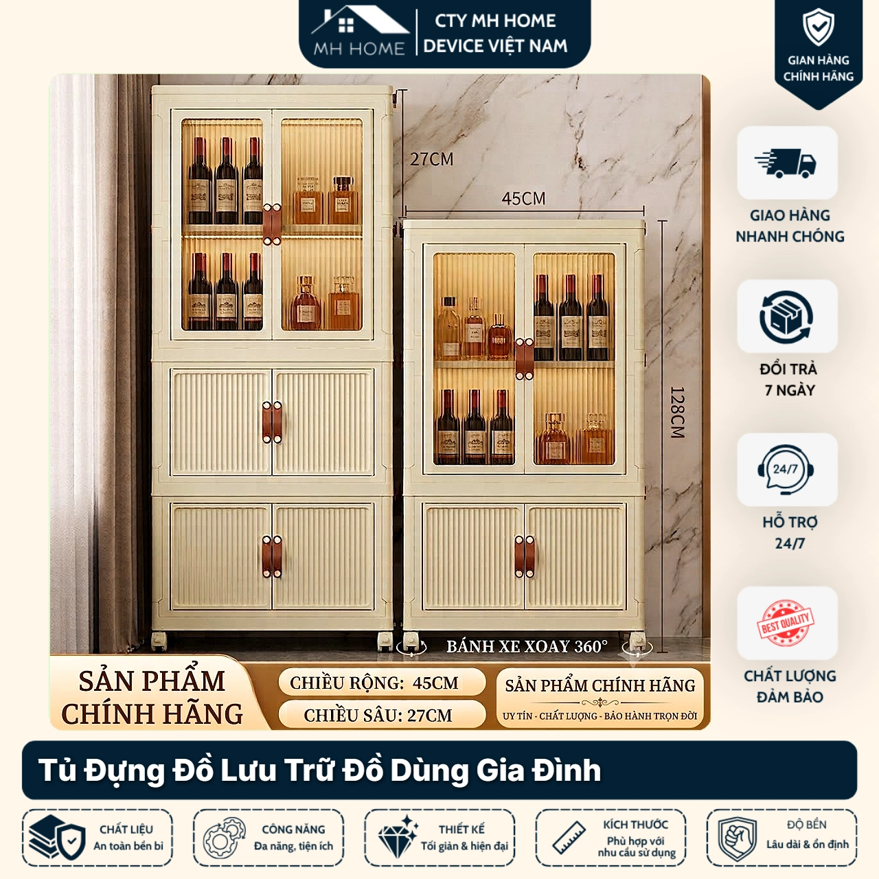 Tủ Quần Áo Nhựa Nhiều Tầng Có Bánh Xe - Tủ Đựng Đồ Cho Bé Đồ Dùng Cá Nhân Có Cửa Chống Bụi Giúp Phòng Gọn Gàng M